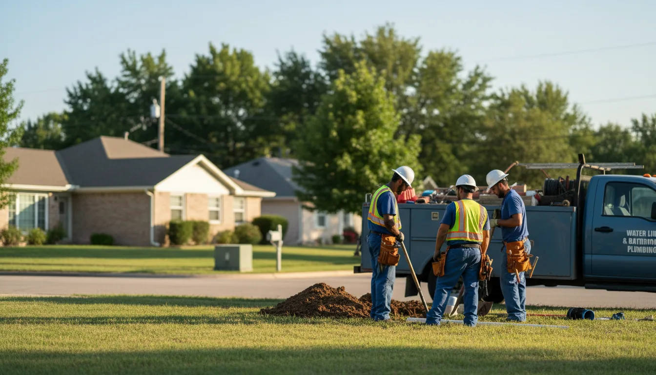 Residential water line and bathroom plumbing service in Guthrie, TX